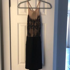 Black/tan mini dress